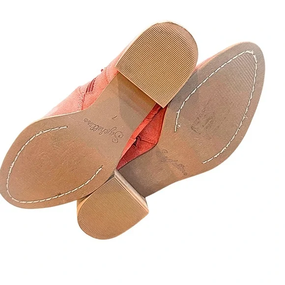 Seychelles Coral Suede Ankle Booties Size 7 Like New Women’s Zip Closure Boots - Picture 6 of 6